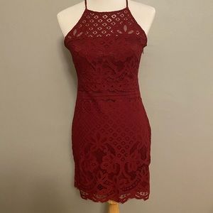 Burgundy mini dress